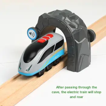 Mai Nou De Înaltă Calitate Din Lemn De Tren De Jucărie Cu Baterii Model De Tren De Jucărie Wireless De Detectare Tren De Jucărie De Compatibilitate Cu Cale De Lemn