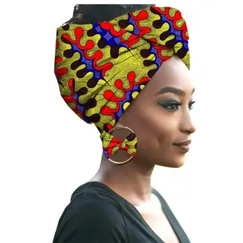 Africa de Imprimare Femei Cap Bandana din Bumbac Cu cercel de Potrivire Balaclava Văl Bandană Mujer Headband Set Accesorii de Par