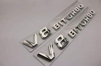 10pcsxFree de Transport din Plastic ABS Cromat V8 biturbo V8biturbo Autocolant Auto Emblema, Insigna Embleme Emblema