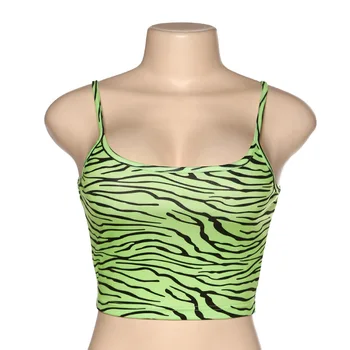 Curele De Spaghete Camis Sexy Stripe Print Crop Top De Sex Feminin Low Cut Camis Vara Femei Fără Mâneci Leopard Harajuku Bretele Topuri