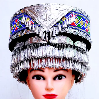 4 culori adulți minoritate pălărie de chinez național de dans pălărie tribal miao accesorii de îmbrăcăminte pălărie de performanță