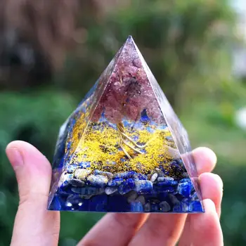 Pomul Vieții Piramide Orgonice 60MM Chakra Energie Reiki Meditaiton Instrument~Capsuni Cuarț&Lapis Lazuli EMF Joasa