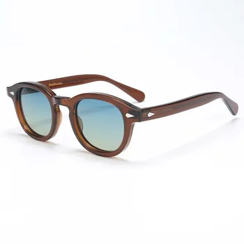 De înaltă Calitate de Lux ochelari de soare barbati femei Lemtosh Stil Johnny Depp ochelari de Soare Polarizat Bărbați Acetat Rotund Femei de Brand Designer