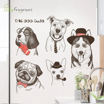 Creative câini autocolant de perete acasă autoadezive autocolante pet shop decorative living fundal decor de perete decor cameră