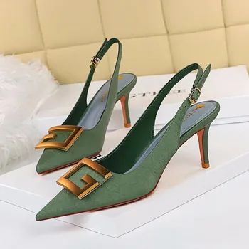 2021 Rochie Sexy Femei Pantofi cu Tocuri Înalte din Piele Subliniat Toe Petrecere de Nunta Doamnelor Sandale Catwalk Tocuri Subtiri Femeie de Moda Pantofi