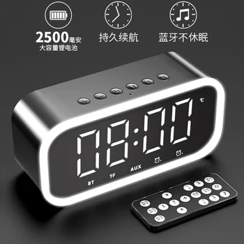 Mini Ceas Deșteptător Bluetooth Mic Difuzor Portabil Mini 3D Surround Mare Volum Difuzor Jucător de cărți