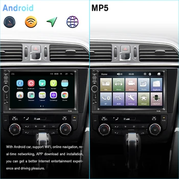 Podofo 2 din Car Audio Radio Android Stereo Multimedia Player pentru VW, Nissan, Hyundai, Kia Toyoat Chevrolet, Ford, Suzuki, Mitsubishi