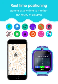 Noi Q12 Ceas Inteligent LBS Copil SmartWatches Baby Watch 1.44 Inch Voice Chat GPS Finder, Localizare Tracker Anti-a Pierdut Monitor cu Cutie