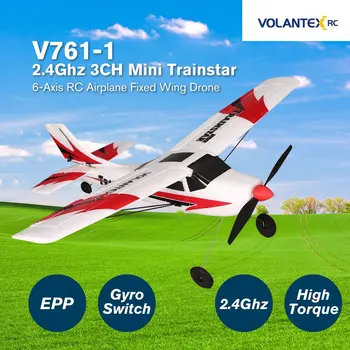 VOLANTEX V761-1 2.4 Ghz 3CH Mini Trainstar 6 Axe de Control de la Distanță RC Avion cu Aripi Fixe Dronelor RTF pentru Copii Cadou Cadou