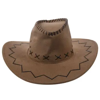 Retro Unisex Denim Wild West Cowboy Fermiera Rodeo Rochie Fancy Accesoriu Palarie kaki
