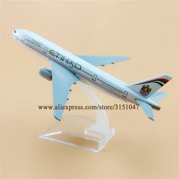 16cm Aer Etihad B777 Boeing 777 Airways companiile Aeriene din Aliaj de Metal de Avion Avionul Model de turnat sub presiune Aeronave