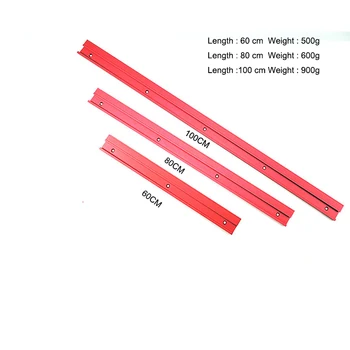 3Type 60cm/80cm /100cm 45 Tip Standard Roșu Aliaj T-track DIY pentru prelucrarea Lemnului T-slot Mitra Urmări/Slot Jig Dispozitiv de Instrumente 1BUC