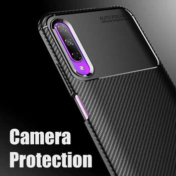 Pentru Huawei Honor 9X Pro Caz Fibra de Carbon Protecție Completă silicon Moale TPU Capacul din Spate Caz Pentru Onoare 9X Pro Caz de Telefon