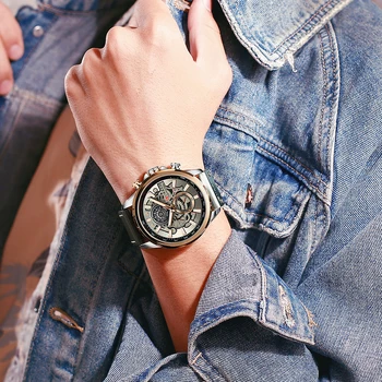 NOUĂ Bărbați Ceasuri de Brand CURREN Creatoare de Moda Cuarț Cronograf Ceas Curea din Piele Lumious Mâinile Ceas rezistent la apa