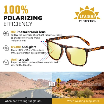 Top Fotocromatică Bărbați ochelari de Soare Polarizat de Conducere Ochelari de Soare Piața Nit Leopard Cadru Femei Cameleon Ochelari de zonnebril heren