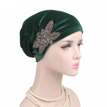 Femei Catifea Turbanul Musulman Beanie Hat Chimioterapie Cancer de Cap Doamnelor Musulman Interior Capace Pierderea Parului Islamic Pălării de Moda Arabe articole pentru acoperirea capului