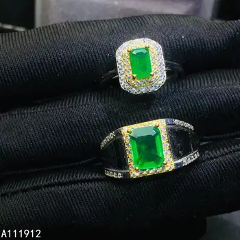 KJJEAXCMY bijuterii fine naturale de smarald, argint 925 nouă piatră prețioasă bărbați femei inel de Cuplu costum de sprijin testul de lux