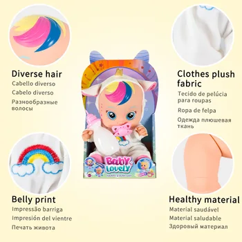Drăguț Unicorn Copii Papusa Minunat Animal Electrice Silicon Păpuși Jucărie Pentru Copii Păpuși Pentru Copii Cu Lacrimi Sunete Cadouri Jucarii