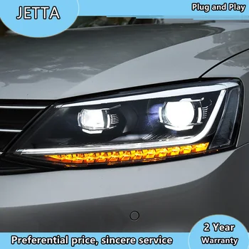 Pentru VW Jetta 2011-2018 Mk6 DRL Lumini de Zi Lampa de Cap cu LED Bi Xenon Bec Lumini de Ceata Tuning Auto Accesorii