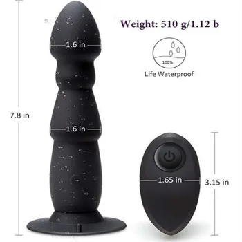 Telecomanda Wireless Reîncărcabile din Silicon vibrator Anal Cu ventuza Unisex pentru Adulti G-spot Masaj Vibrații Produse pentru Sex