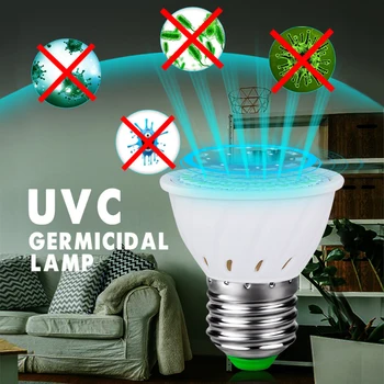 E27 UV Bactericida lampa led 220V 110V UVC Bactericid Lumina Led GU10 Dezinfecție Ucide Microbii Acarianul Bec LED Ozon Lampada