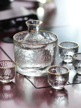 Sake-ul japonez sticlă set de aur marginea mammer cu ochi de sticlă de vin alb mai cald hot sticlă de uz casnic una două băuturi set de ceasca accesoriile de bar
