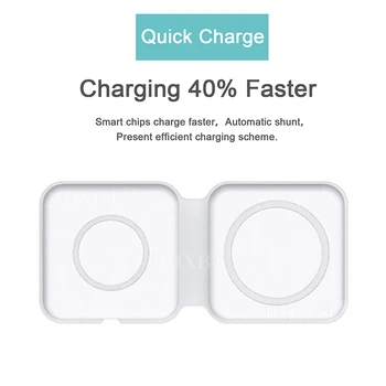 2 în 1 Pentru Mag Safe Duo-Incarcator de Pliere Magnetic Wireless Dual-Taxa Pentru iPhone 12 Pro Max/12 Mini IWatch Airpods Încărcare Rapidă