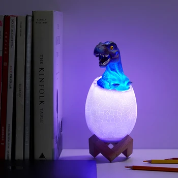 Copiii Masă Lumini de Control de la Distanță Inteligent Creative 3D Led Lampă de Noapte Tyrannosaurus Dinozaur Dormitor Lumină Colorate Pat Touch