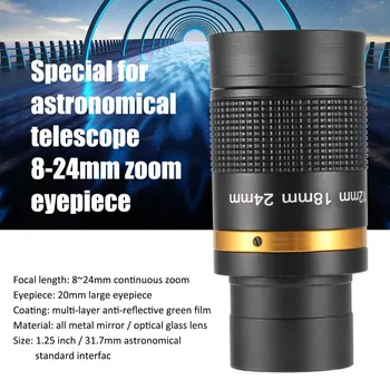 Telescop Accesorii 8-24mm Ocular Zoom Full Metal Zoom Continuu de Bandă largă Verde Film cu Sticlă Optică