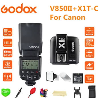 Godox V850II GN60 wireless 2.4 G X Sistem Speedlite Baterie Li-ion Flash de Lumină cu Incarcator Pentru Canon 1300d 6d 1100d 60d