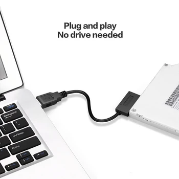 Notebook optical drive linie Sata La USB 2.0 II 7+6 13Pin Cablu Adaptor pentru Laptop CD/DVD ROM Slimline Convertor Linie