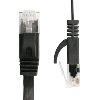 6 Buc 1 Ft Plat Rețea De Internet Prin Cablu Solid Cat6 Viteză Mare De Patch-Uri Lan De Sârmă Cu Snagless Conectori Rj45