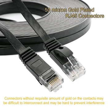 6 Buc 1 Ft Plat Rețea De Internet Prin Cablu Solid Cat6 Viteză Mare De Patch-Uri Lan De Sârmă Cu Snagless Conectori Rj45