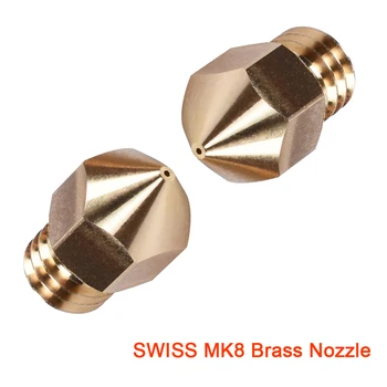 Swiss MK8 Duză de Înaltă Precizie, din Alamă 1,75 MM Filament 0.2 0.4 0.6 0.8 MM Pentru Imprimanta 3D M6 Blocului de Căldură Micro Elvețian Hotend Ender3