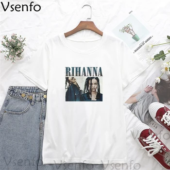 Moda Harajuku Tricouri Rihanna Tipărite Tricou Femei Barbati Casual Amuzant Supradimensionate Prietenul Haine Streetwear Topuri