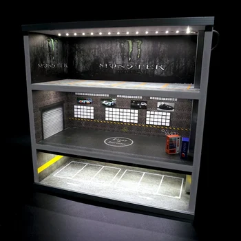 Noi 1/64 Parcare Subterană mult scena garaj Auto model 3 straturi de afișare cabinet de lumină cutie de depozitare decor
