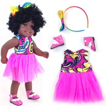Copilul African Păpușă Jucărie piele Neagră Mobile Comune plin de vinil silicon renăscut baby doll American Păpuși pentru Fete Jucărie Cadou de Crăciun