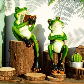 Amuzant Rășină 3D Broasca Noutate Cadouri Figurina Biroul de Acasa Biroul de Masă Decorative