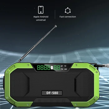 Portabil IPX6 Impermeabil Manivela Radio Solar Multifunctional de Urgență Difuzor Bluetooth Suport SOS Alarm AM/FM NOAA