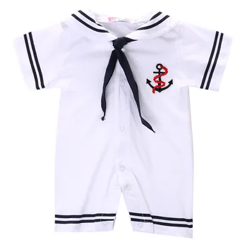Marea BRITANIE Băiețel Nou-născut Copil de Ancorare Marinar Romper Bodysuit Costum Costume 0-24M CANIS Moale de Bumbac Nou-născuți Haine băiat Copil