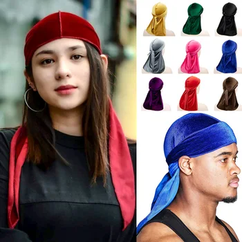 2020 Unisex Bărbați Femei Catifea Durag Extra Lungi Coada de Vară Respirabil Bandane Pălărie Valuri de Păr Acoperire Du Cârpe hip hop cc pălării