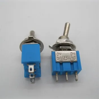 10pc/LOT Albastru Mini Comutator MTS-102 3-Pin SPDT PE 6A 125VAC Miniatură Comutatoare+10buc Capac rezistent la apa