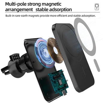 Pentru iPhone 12 12 Pro 12Pro Max 12Mini 15W Magsafe Încărcător Wireless Magnetic Telefon Suport Auto Airvent Magnet Adsorbabilă de Montare în Mașină