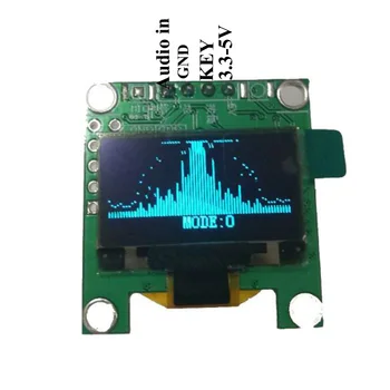 Despre 0.96 Inch OLED Spectru de Afișare Analizor MP3 PC Amplificator Audio Indicator de Nivel ritm de muzică Analizor de VU METRU G7-001