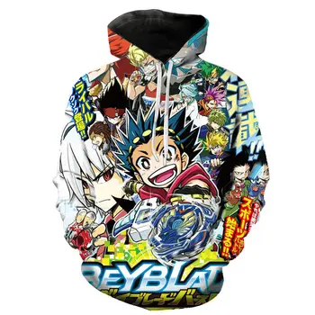 Noul Joc Beyblade Izbucni Hanorace de Imprimare 3D Anime TV BEYBLADE IZBUCNI Hanorac Jachete jachete de Desene animate Bărbați Femei Copii Topuri
