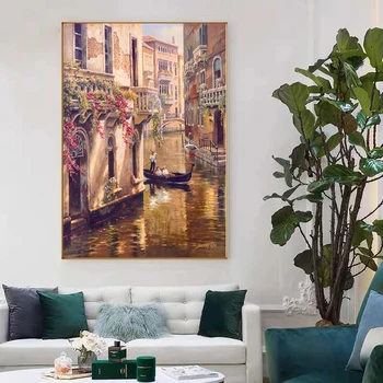 Clasic Orașului Veneția Peisaj Panza Tablou Peisaj de Postere si Printuri Cuadros de Arta de Perete Imaginile pentru Camera de zi Decor Acasă