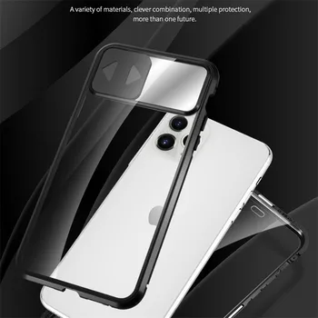 Metal Magnetic lamelă de Sticlă Camera de Protecție Caz Pentru iPhone 11 Pro Max Caz rezistent la Socuri Aluminiu Lentile Proteja Capacul Coque Funda