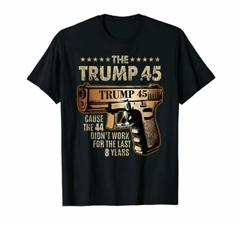 Negru Trump 45 mai Mare Decât 44 Drepturile de Arma al 2-lea Amendament Tricou statele Unite ale americii Bumbac 100 Adulți Casual Tricou