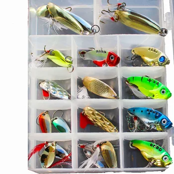 Culori amestecate Momeli de Pescuit Lingura Momeala Set Metal Atrage Kit Paiete Momeli de Pescuit cu Cutie Înalte Cârlige de Pescuit Momeală greu