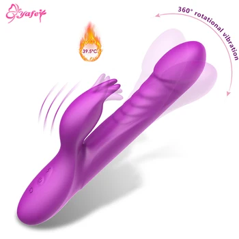 Încălzire Vibrator Rabbit Vibrator cu 7 trepte de Vibrare de Încărcare USB Silicon G-spot Vagin, Clitoris Masaj Erotic Jucarii Sexuale Pentru Femei